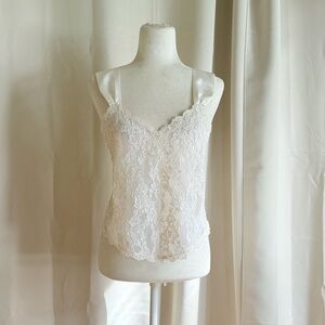 Vintage White beaded lace cami top